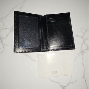 Coach Midnight Black Leather Card Holder #1